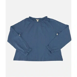 Crewcuts Girls' Ruffle‎ Long-Sleeve T-shirt Amalfi Blue Size L